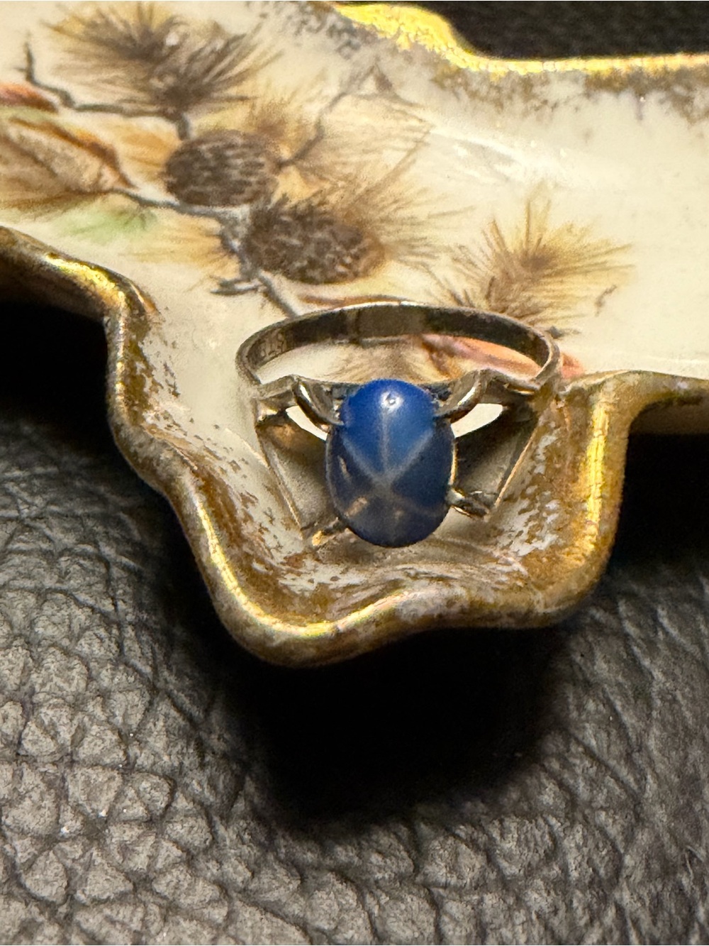 Vintage Blue Star Sapphire Sterling Silver Ring, Size 5.5 Hallmarked - Picture 2 of 16